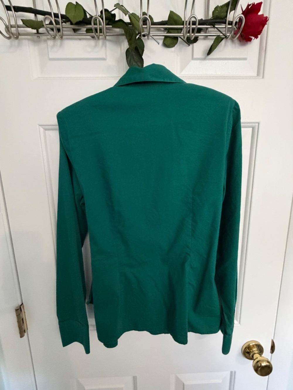 EXPRESS Design Studio teal wrap long-sleeved blouse - size small - Picture 7 of 7